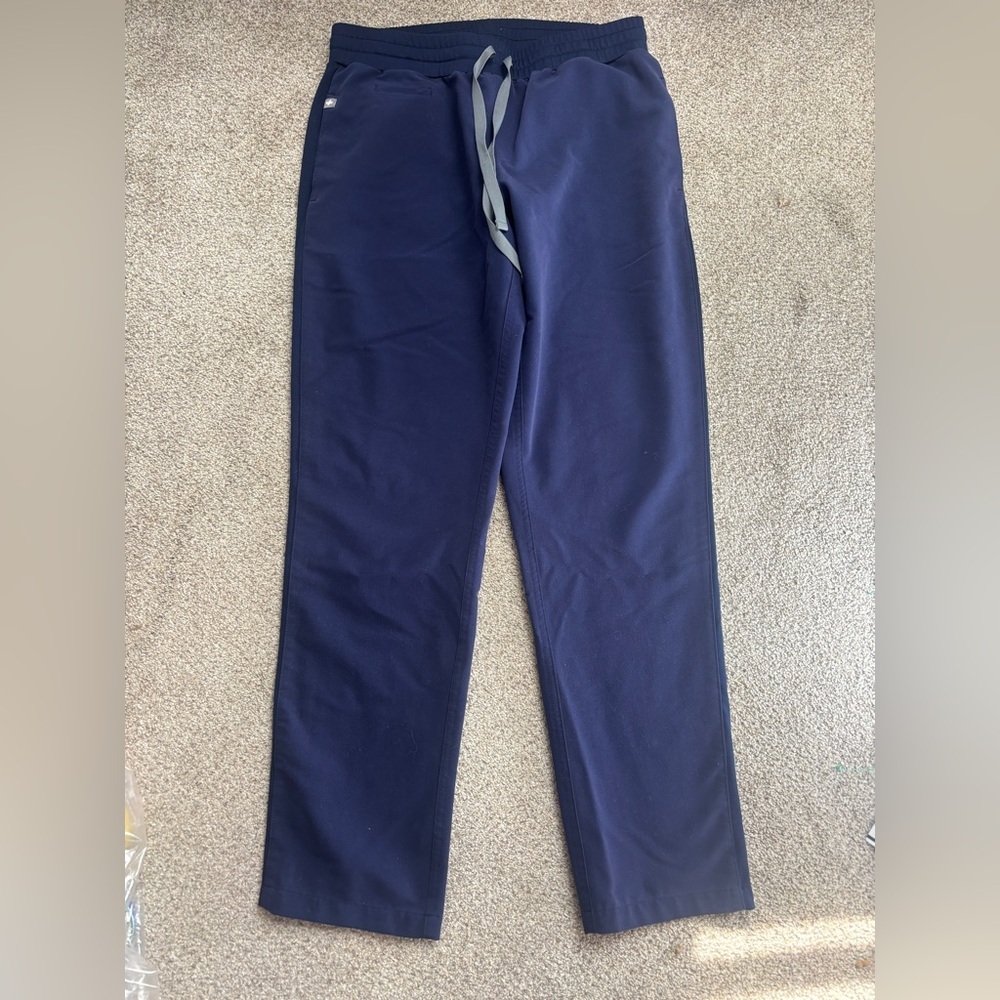 Figs Navy Blue Straight Scrub Pants Drawstring Small Nursing Hospital Scrubs men